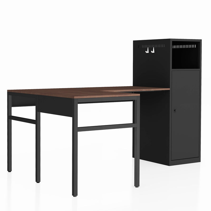 Metal storage cabinet with desk/File Cabinet/Metal Locker Office Cupboard for Bedroom/Living Room/Office L shaped desk set