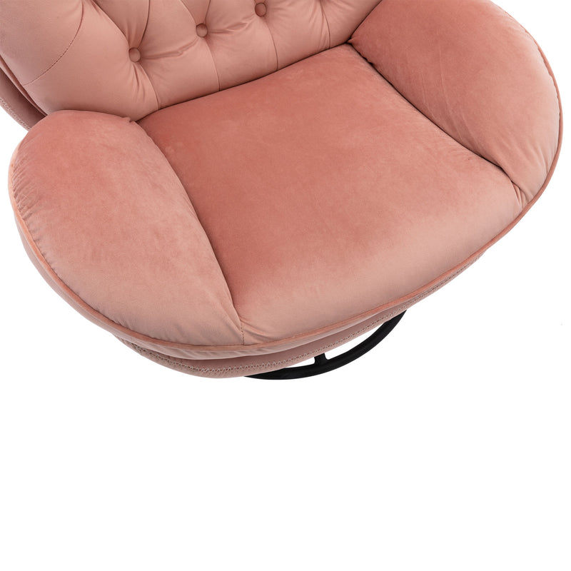Accent chair TV Chair Living room Chair Pink sofa with Ottoman