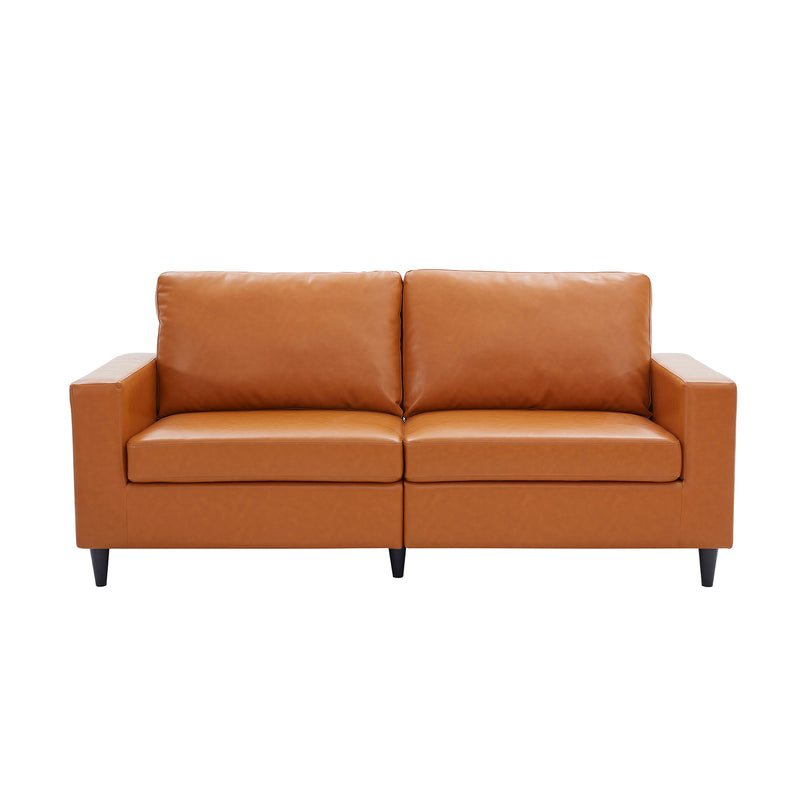 Modern Style 3 Seat Sofa PU Leather Upholstered Couch Furniture for Home or Office (3-Seat Sofa)