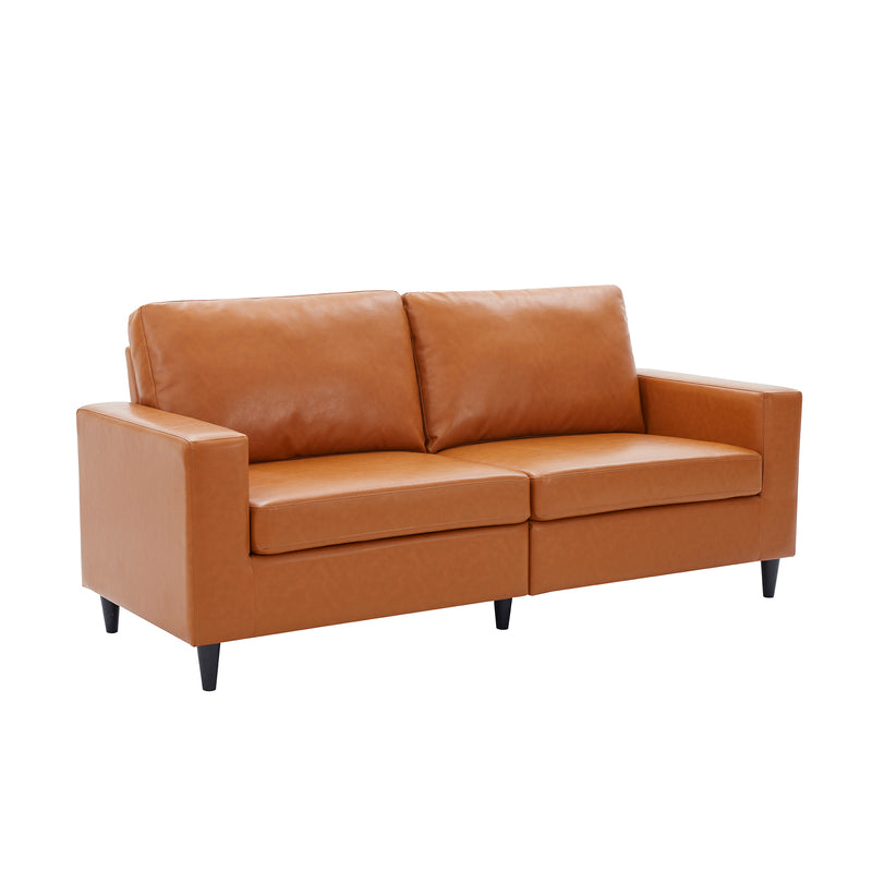 Modern Style 3 Seat Sofa PU Leather Upholstered Couch Furniture for Home or Office (3-Seat Sofa)
