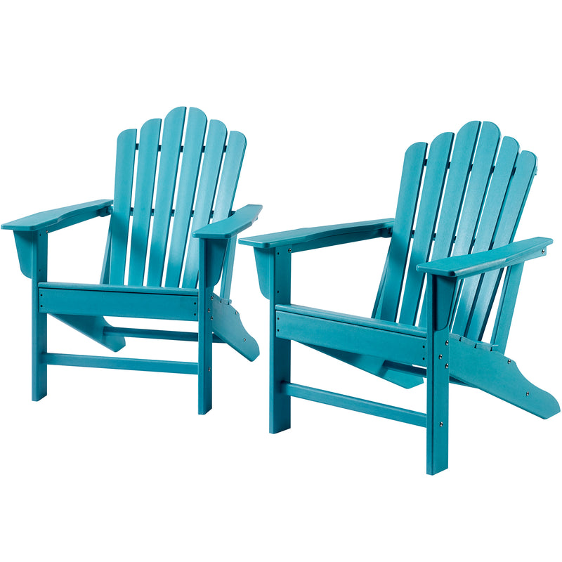 Classic Outdoor Adirondack Chair Set of 2 for Garden Porch Patio Deck Backyard, Weather Resistant Accent Furniture
