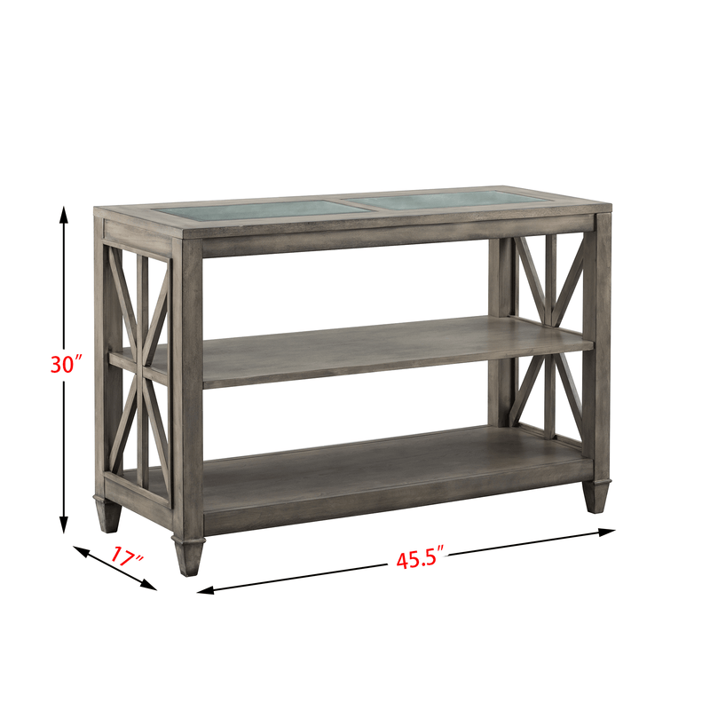 Sofa Table with Tempered Glass Top