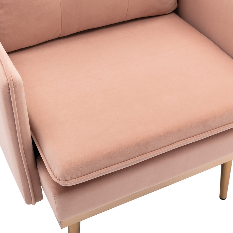 Living Room Chairs Modern Tufted Chaise Lounge Chair/Accent Chair Pink