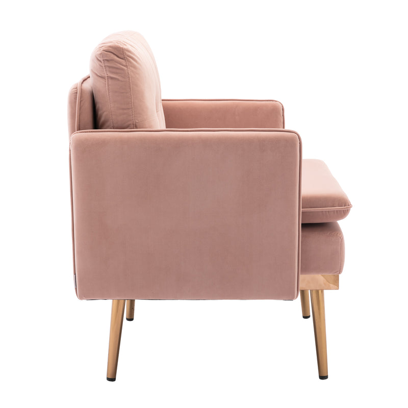 Living Room Chairs Modern Tufted Chaise Lounge Chair/Accent Chair Pink