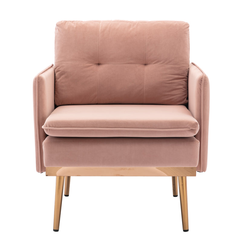 Living Room Chairs Modern Tufted Chaise Lounge Chair/Accent Chair Pink