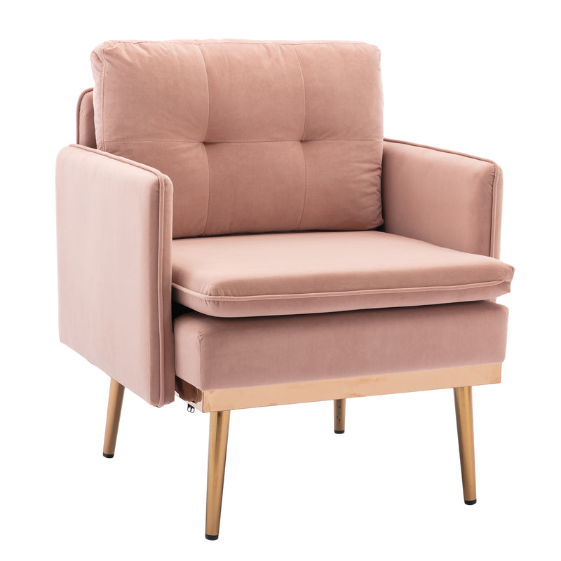 Living Room Chairs Modern Tufted Chaise Lounge Chair/Accent Chair Pink