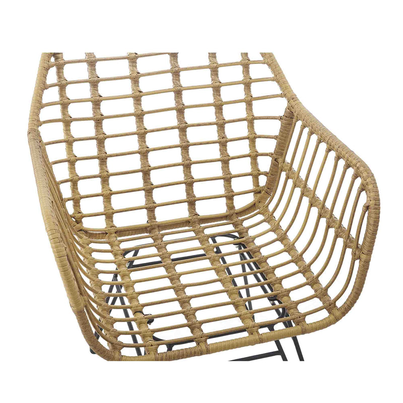 Modern Rattan Coffee Chair Table Set 3 PCS, Outdoor Furniture Rattan Chair,Garden Set（Two Chair + One Table）