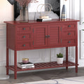 45'' Modern Console Table Sofa Table for Living Room with 6 Drawers, 1 Cabinets and 1 Shelf