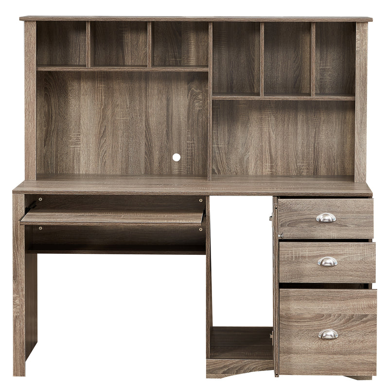 Home Office Desk Computer Desk with Storage and Shelf Functional Writing Desk Letter-size Drawer