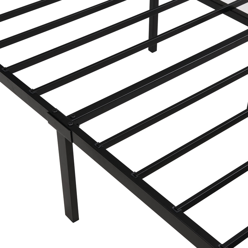 Twin Full Queen Size Storage Bed Metal Platform Bed with a Big Drawer - Beige, Gray