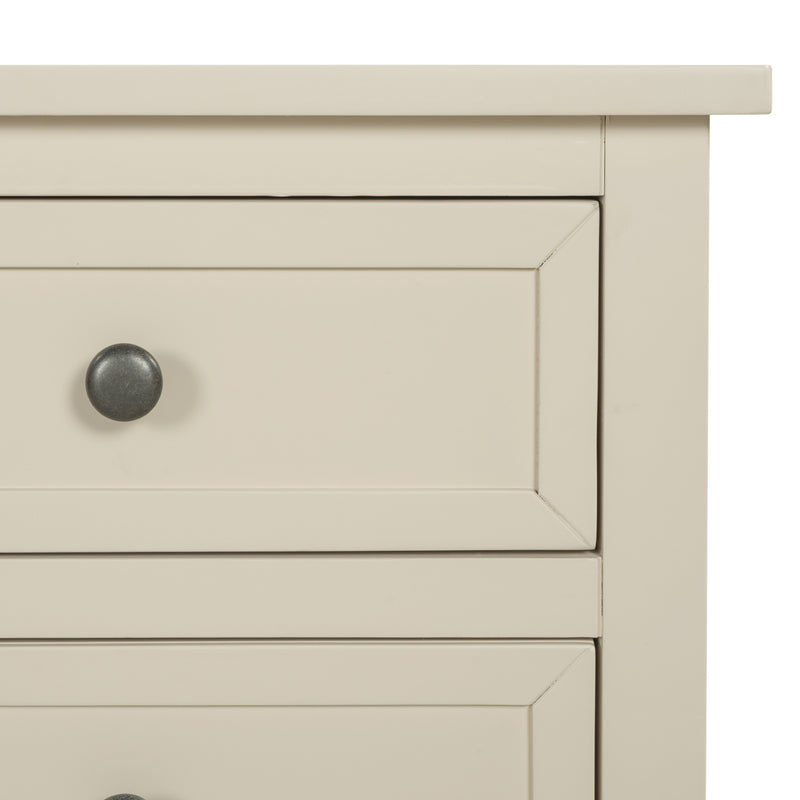 3-Drawer End Table Storage Wood Cabinet ，Solid wood frame