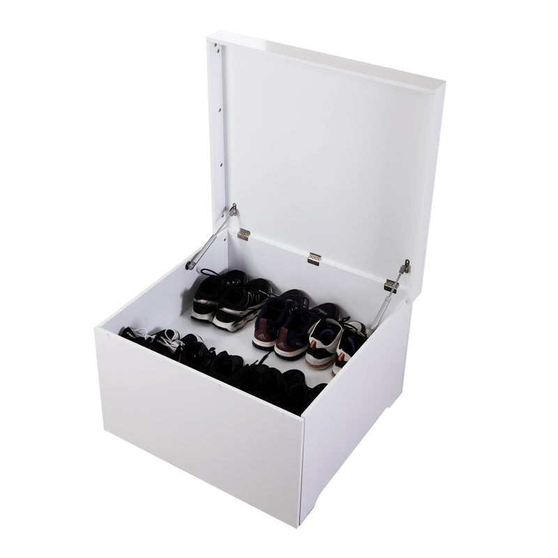 Wooden Shoe Storage Cabinet Shoe Bench Toy Storage Box,White