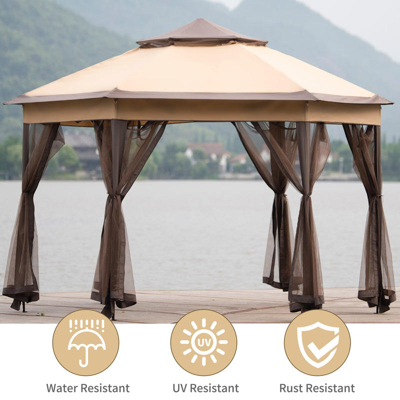 Iron hexagon Patio Gazebo