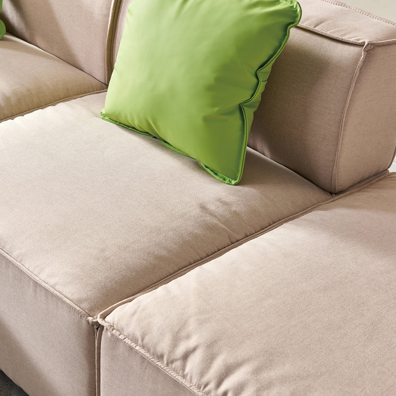 Modular Sectional Fabric Sofa (Beige)