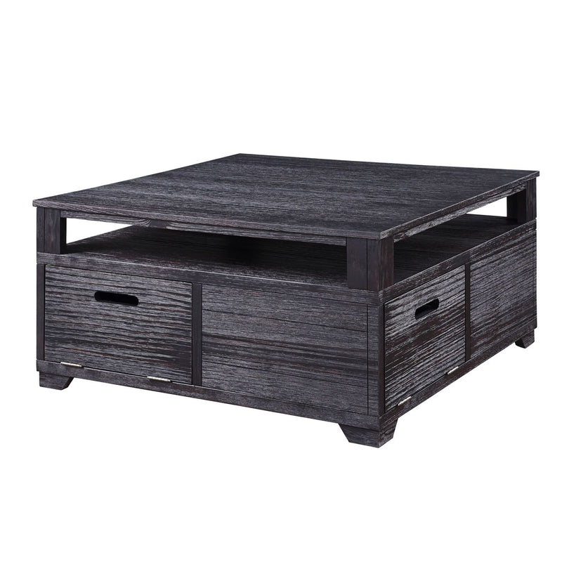 Square Wood Coffee Table With Door Fronts Storage