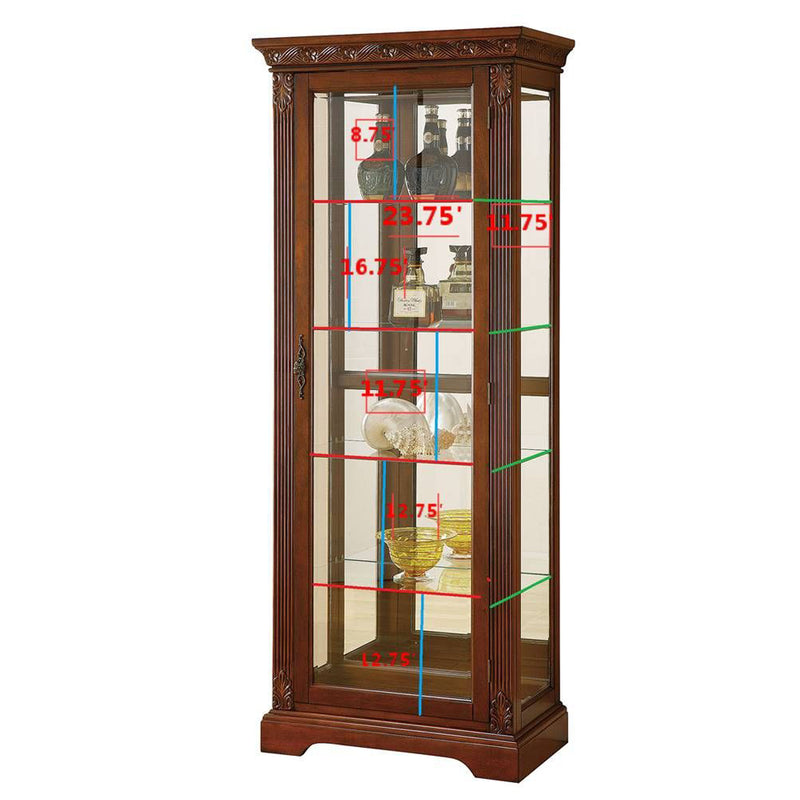 Curio Wood Cabinet in Cherry
