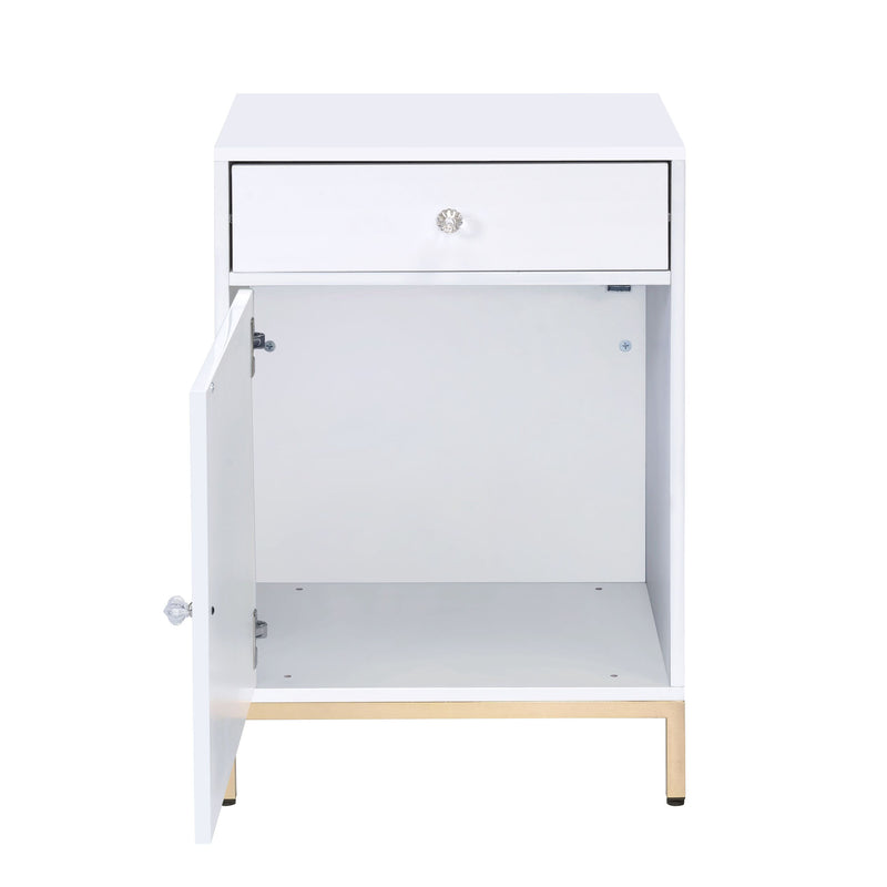 Cabinet in White High Gloss & Gold