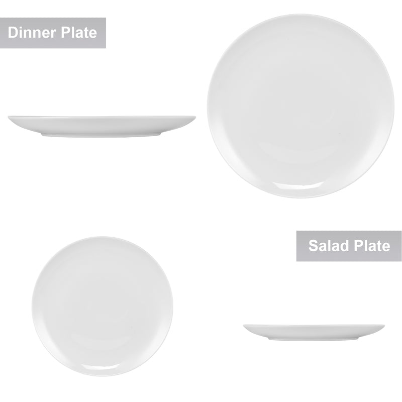 Miibox White Dinnerware Set, 20-Piece Service For 4，with Dinner Plates, Salad Plate, Bowls, Mugs and Teaspoons, Porcelain Durable for Christmas, Halloween, Wedding, Banquet