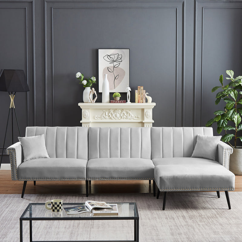 GREY SECTIONAL SOFA BED