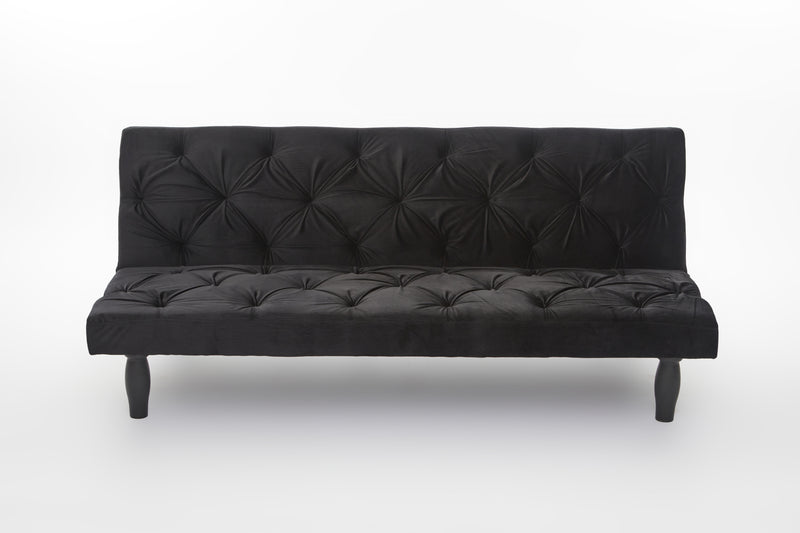 2534B Sofa converts into sofa bed 66" black velvet sofa bed suitable for family living room, apartment, bedroom