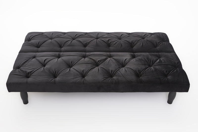 2534B Sofa converts into sofa bed 66" black velvet sofa bed suitable for family living room, apartment, bedroom