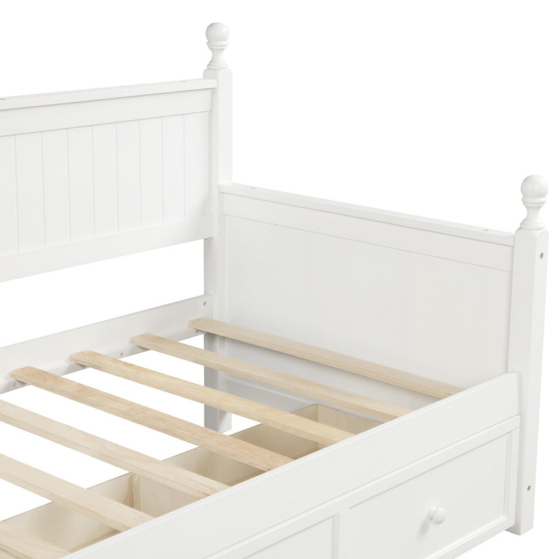 Wood Daybed with Three Drawers ,Twin Size Daybed,No Box Spring Needed ,White