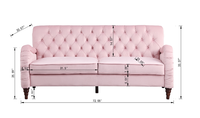 2229,PINK  Chesterfield;3 seater ,modern sofa
