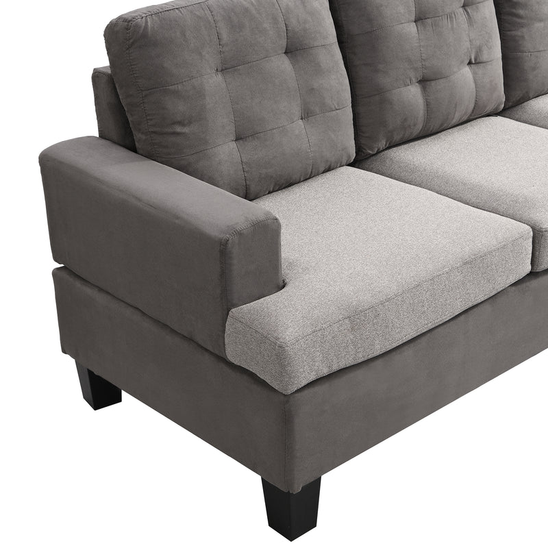 Sofa Set  for Living Room with Chaise Lounge and Storage Ottoman Living Room Furniture,(Gray)