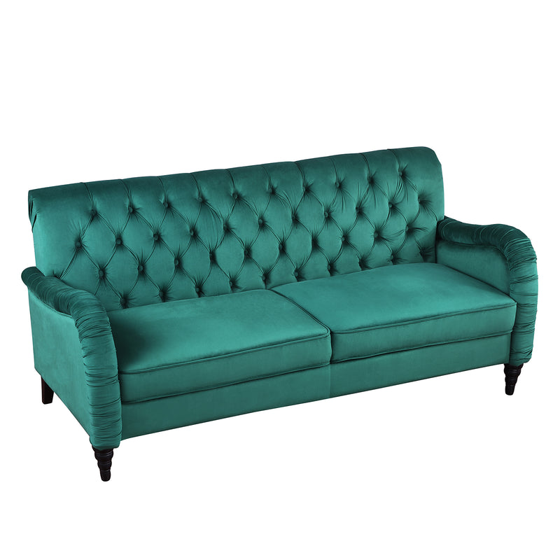 2229,DARK GREEN  Chesterfield;3 seater ,modern sofa