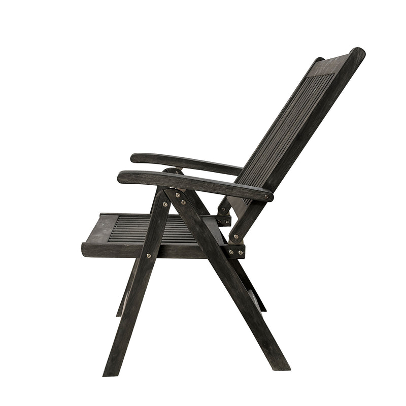 Renaissance Outdoor Patio Hand-scraped Wood 5-Position Reclining Chair