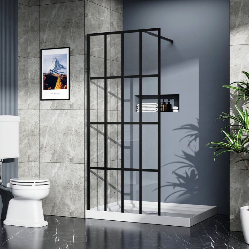 Goodyo 34" X 72" Shower Door Walk-in Black Finish