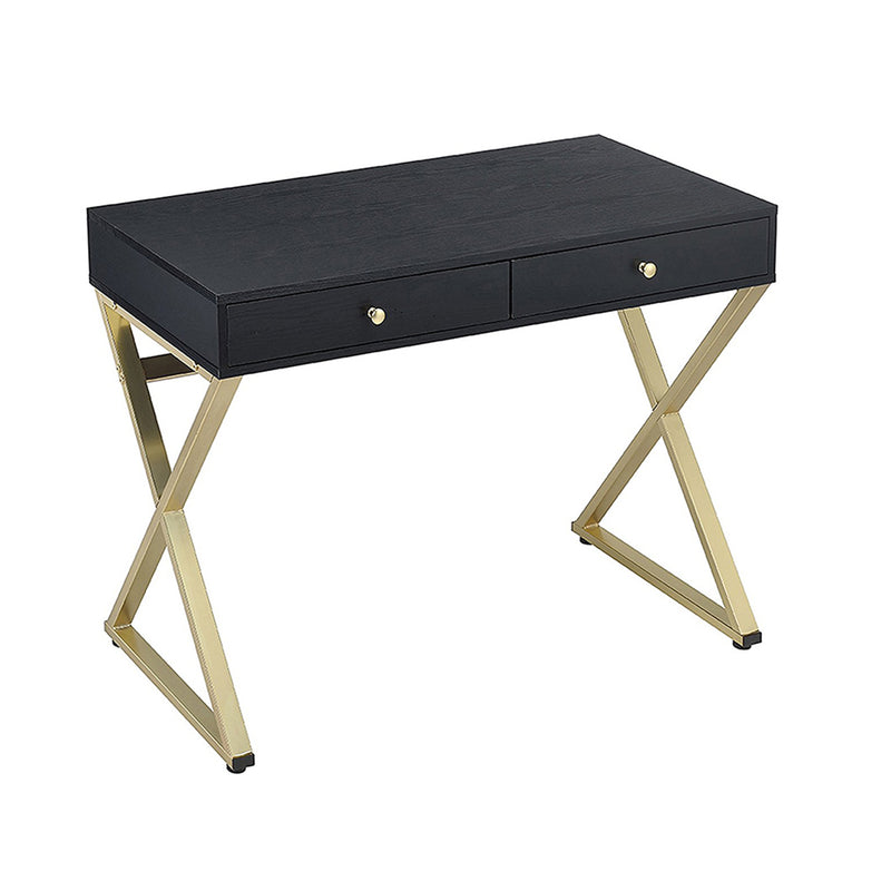 Metal Frame Wood Comouter Desk with 2 Drawers