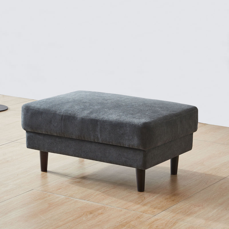 Modern fabric sofa L shape, 3 seater with ottoman-104.6"-Dark gray