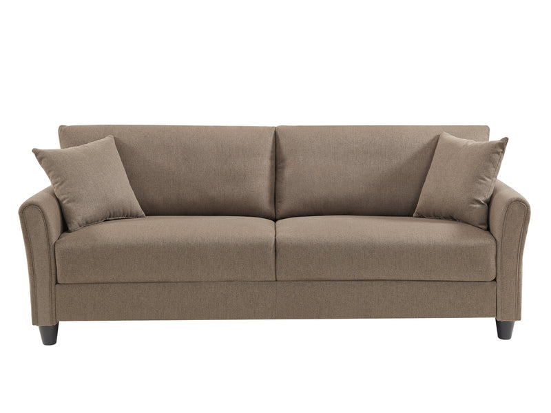 2042 Light brown three-seater sofa in linen