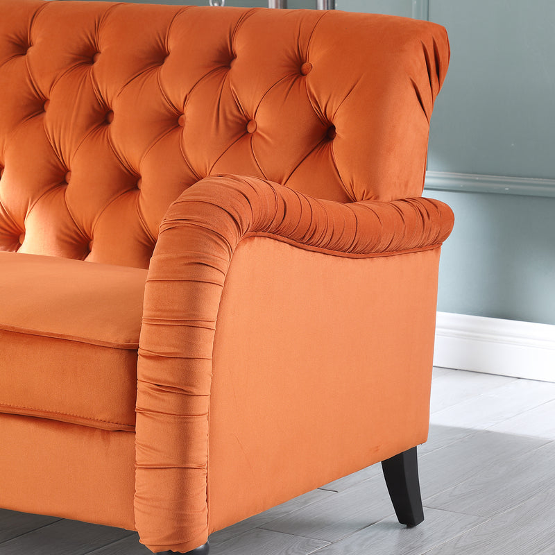 2229, orange   Chesterfield;2 seater ,modern sofa