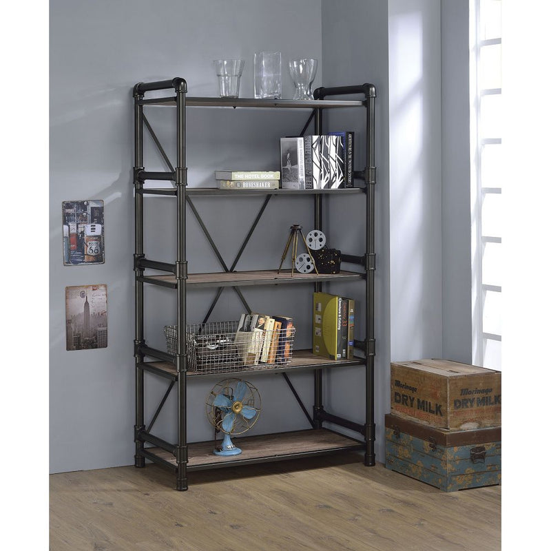 Bookshelf in Rustic Oak & Black