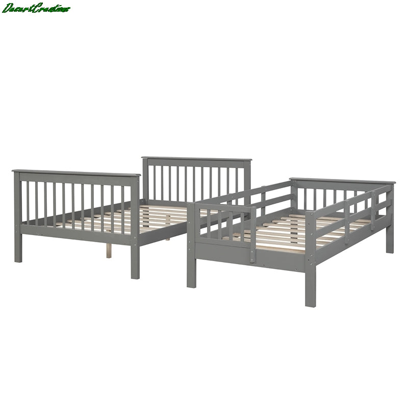Stairway Twin-Over-Full Bunk Bed With Twin Size Trundle, Storage And Guard Rail For Bedroom, Dorm, For Kids, Adults