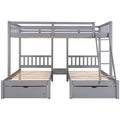 Twin Over Twin/full Convertible Bunk Bed Collapsible With Ladder Bed With Removable Platform Extra Space