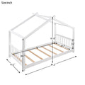 Twin Size House Platform Bed with Headboard and Footboard Roof Design Two Colors Bedroom Furniture