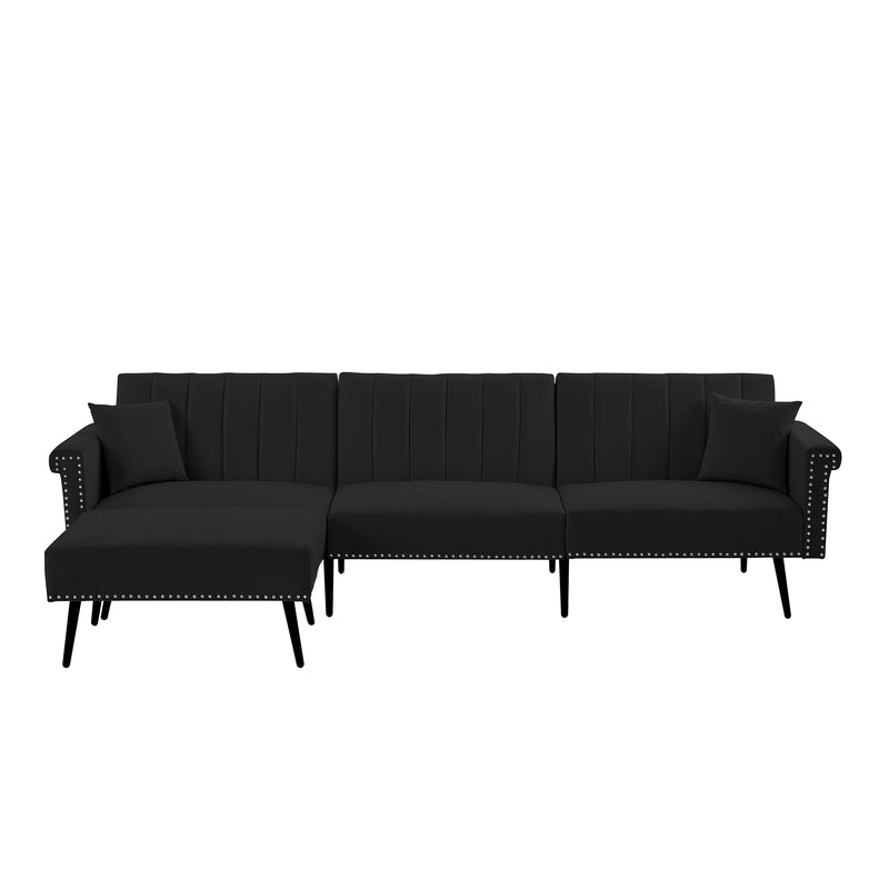 BLACK  SECTIONAL SOFA BED