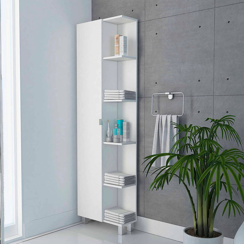 Portland 5-Shelf Linen Cabinet White