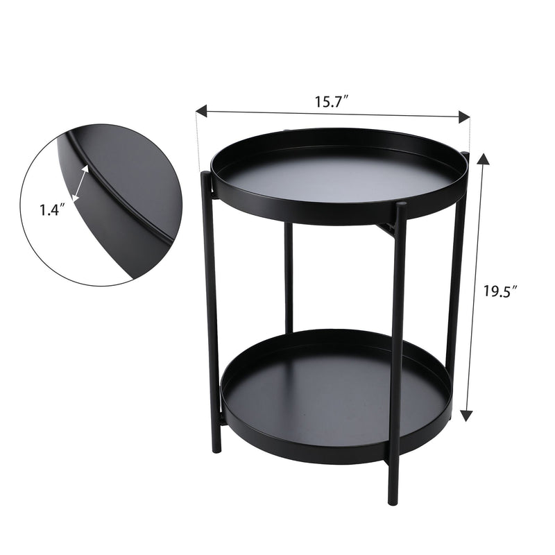 Simple Double Metal Disc Coffee Table Table,Classic End Table