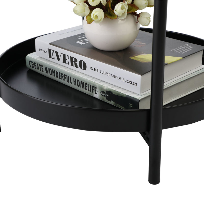 Simple Double Metal Disc Coffee Table Table,Classic End Table