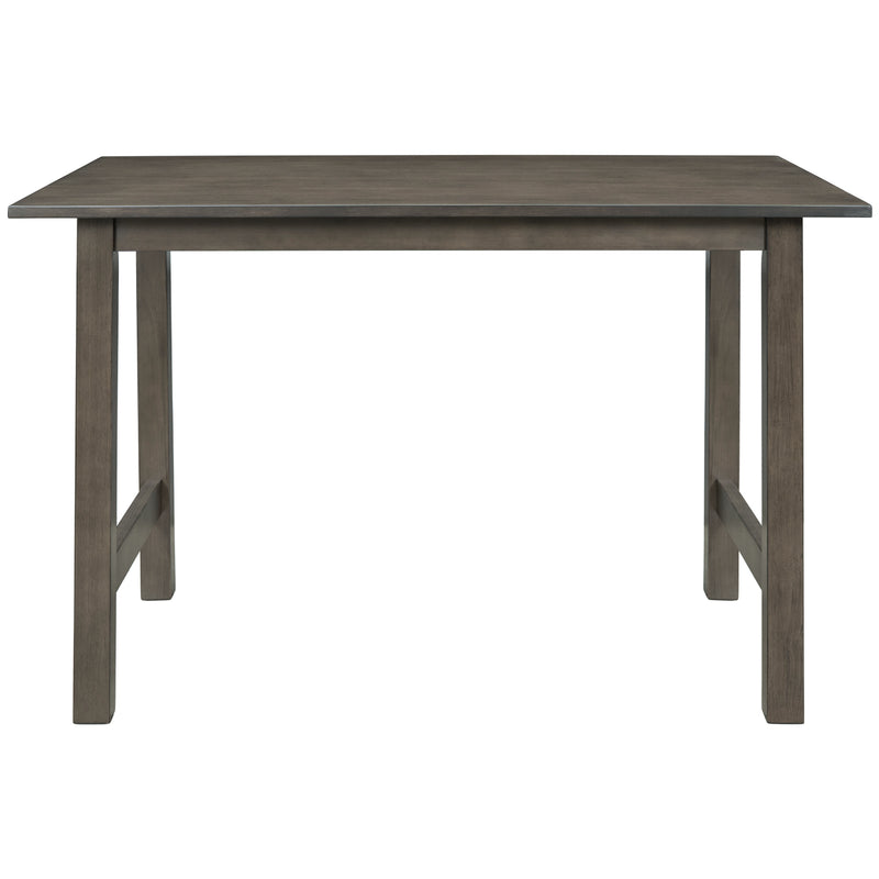 Farmhouse 5-Piece Wood Dining Table Set for 4, Kitchen Furniture Set with 4 Upholstered Dining Chairs for Small Places, Gray Table+Gray Chair