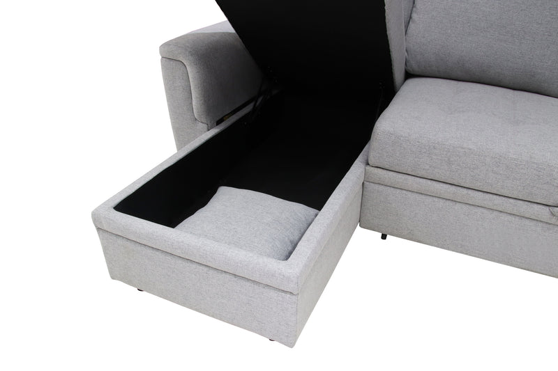 2049 Light Grey Storage Sofa Bed