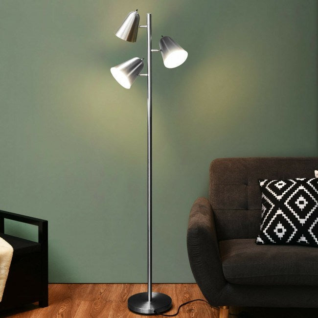 64" 3-Light LED Floor Lamp Reading Light for Living Room Bedroom