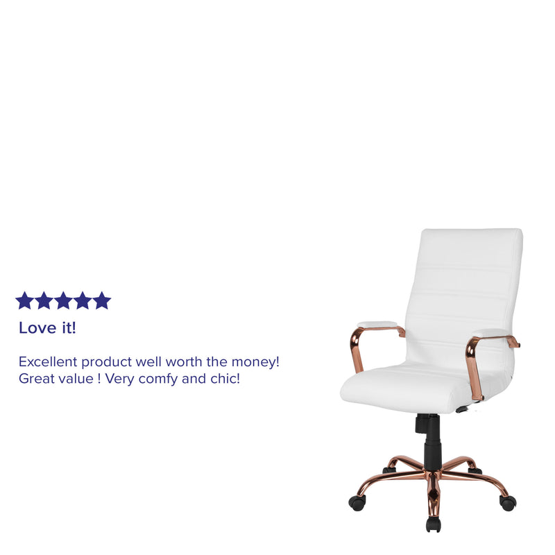 High Back Executive Swivel Office Chair with Metal Frame and Arms