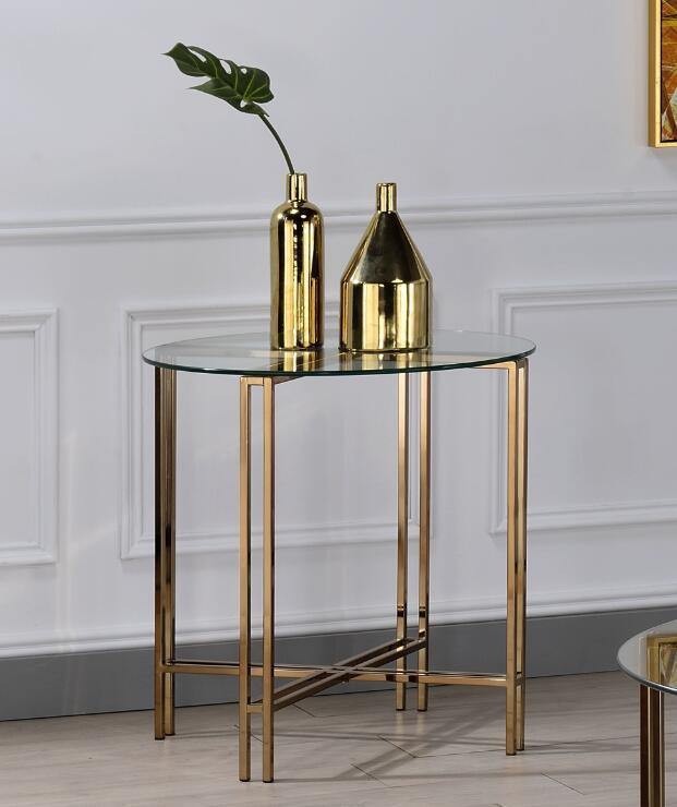 Veises End Table, Champagne