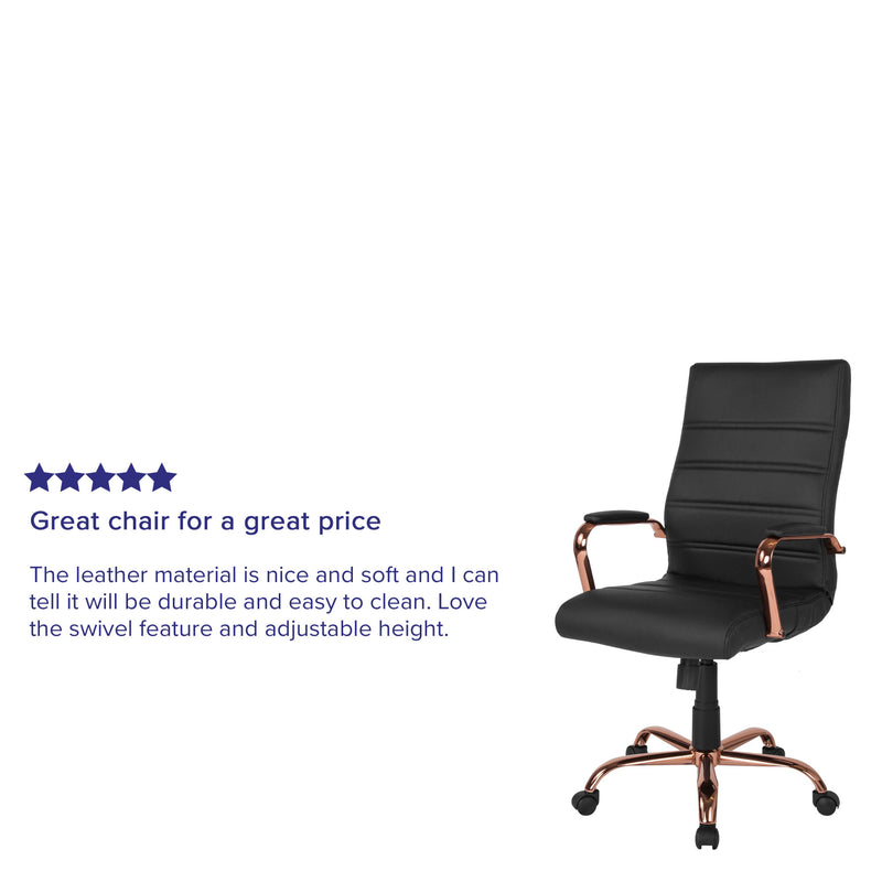 High Back Executive Swivel Office Chair with Metal Frame and Arms