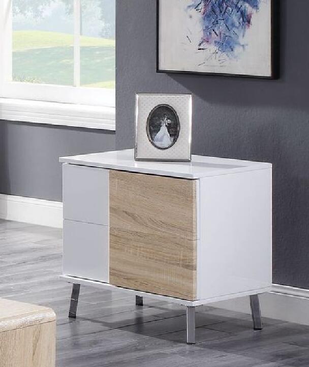 Verux End Table, White High Gloss